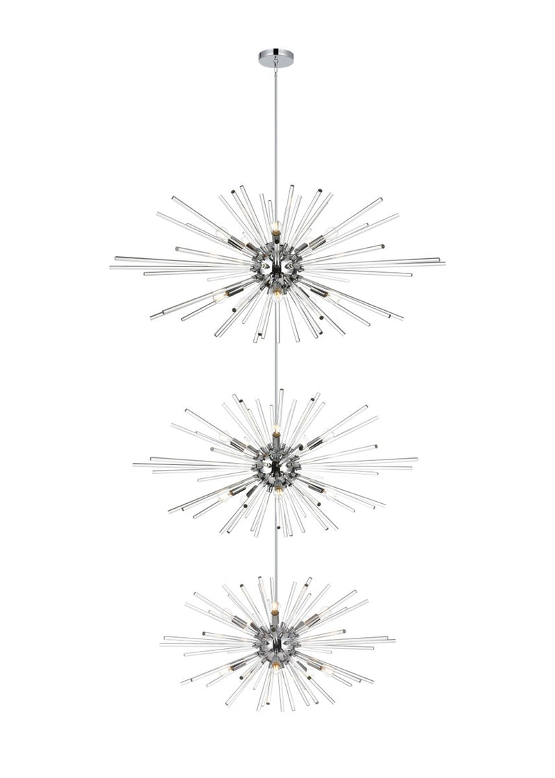 Elegant Lighting - 2502G46L3C - 30 Light Chandelier - Sienna - Chrome