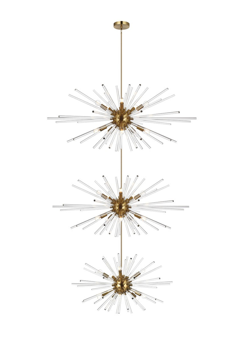 Elegant Lighting - 2502G46L3SG - 30 Light Chandelier - Sienna - Satin Gold