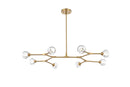 Elegant Lighting - 3508D45G - Eight Light Pendant - Zayne - Gold