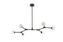 Elegant Lighting - 3508D50BK - Six Light Pendant - Zayne - Black
