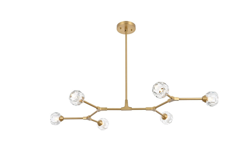 Elegant Lighting - 3508D50G - Six Light Pendant - Zayne - Gold