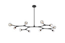 Elegant Lighting - 3508D56BK - Ten Light Pendant - Zayne - Black