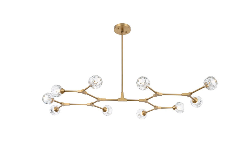Elegant Lighting - 3508D56G - Ten Light Pendant - Zayne - Gold