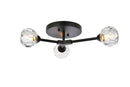 Elegant Lighting - 3508F18BK - Three Light Flush Mount - Zayne - Black