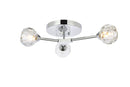 Elegant Lighting - 3508F18C - Three Light Flush Mount - Zayne - Chrome
