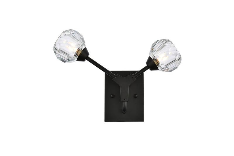 Elegant Lighting - 3508W15BK - Two Light Wall Sconce - Zayne - Black