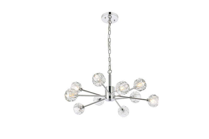 Elegant Lighting - 3509D29C - Ten Light Pendant - Graham - Chrome