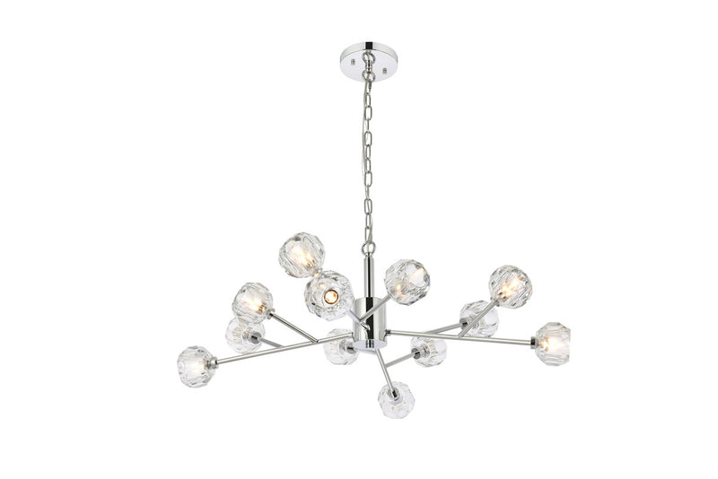 Elegant Lighting - 3509D35C - 12 Light Pendant - Graham - Chrome and Clear