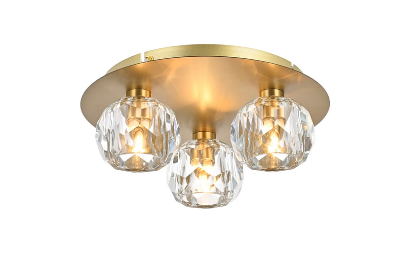 Elegant Lighting - 3509F12G - Three Light Flush Mount - Graham - Gold