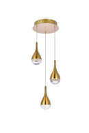 Elegant Lighting - 3803D12SG - LED Pendant - Amherst - satin gold