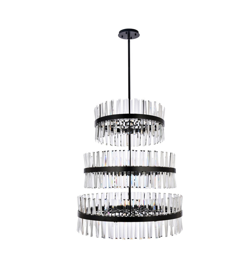 Elegant Lighting - 6200G36L3BK - 46 Light Chandelier - Serephina - Black