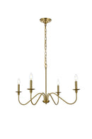 Elegant Lighting - LD5006D30SG - Four Light Chandelier - Rohan - Satin Gold