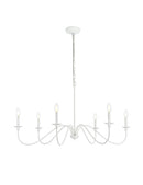 Elegant Lighting - LD5056D42WH - Six Light Chandelier - Rohan - White