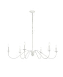 Elegant Lighting - LD5056D48WH - Six Light Chandelier - Rohan - White