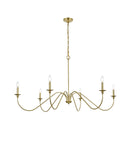 Elegant Lighting - LD5056D54BR - Six Light Chandelier - Rohan - Brass