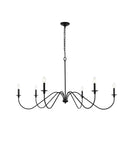 Elegant Lighting - LD5056D54MB - Six Light Chandelier - Rohan - Matte Black