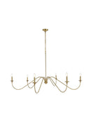 Elegant Lighting - LD5056D60SG - Six Light Chandelier - Rohan - Satin Gold