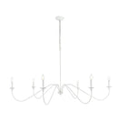 Elegant Lighting - LD5056D60WH - Six Light Chandelier - Rohan - White