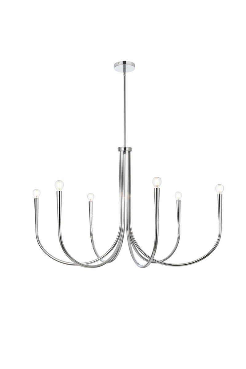 Elegant Lighting - LD722D42C - Six Light Chandelier - Layne - Chrome