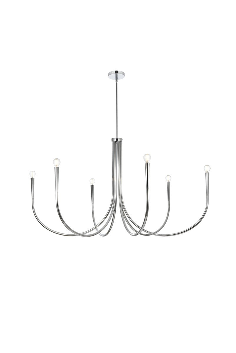 Elegant Lighting - LD722D50C - Six Light Chandelier - Layne - Chrome