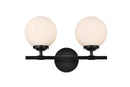 Elegant Lighting - LD7301W15BLK - Two Light Bath Sconce - Ansley - Black