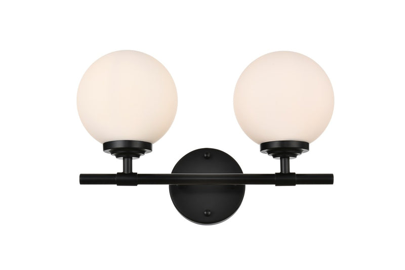 Elegant Lighting - LD7301W15BLK - Two Light Bath Sconce - Ansley - Black and frosted white