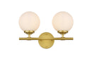 Elegant Lighting - LD7301W15BRA - Two Light Bath Sconce - Ansley - Brass