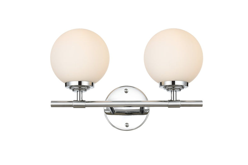 Elegant Lighting - LD7301W15CH - Two Light Bath Sconce - Ansley - Chrome and frosted white