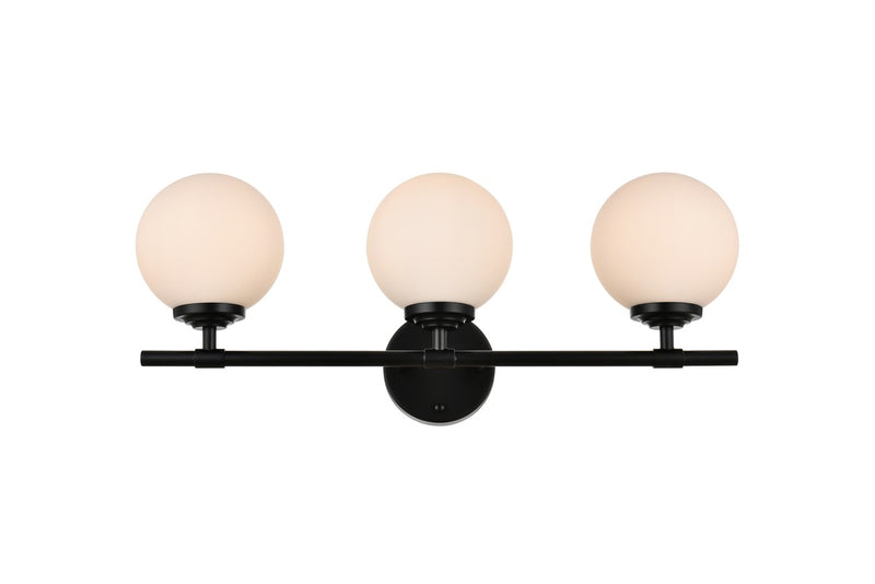 Elegant Lighting - LD7301W24BLK - Three Light Bath Sconce - Ansley - Black and frosted white