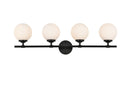Elegant Lighting - LD7301W33BLK - Four Light Bath Sconce - Ansley - Black