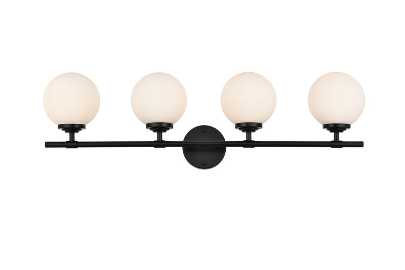 Elegant Lighting - LD7301W33BLK - Four Light Bath Sconce - Ansley - Black and frosted white