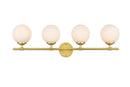 Elegant Lighting - LD7301W33BRA - Four Light Bath Sconce - Ansley - Brass