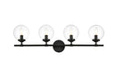 Elegant Lighting - LD7302W33BLK - Four Light Bath Sconce - Ingrid - Black