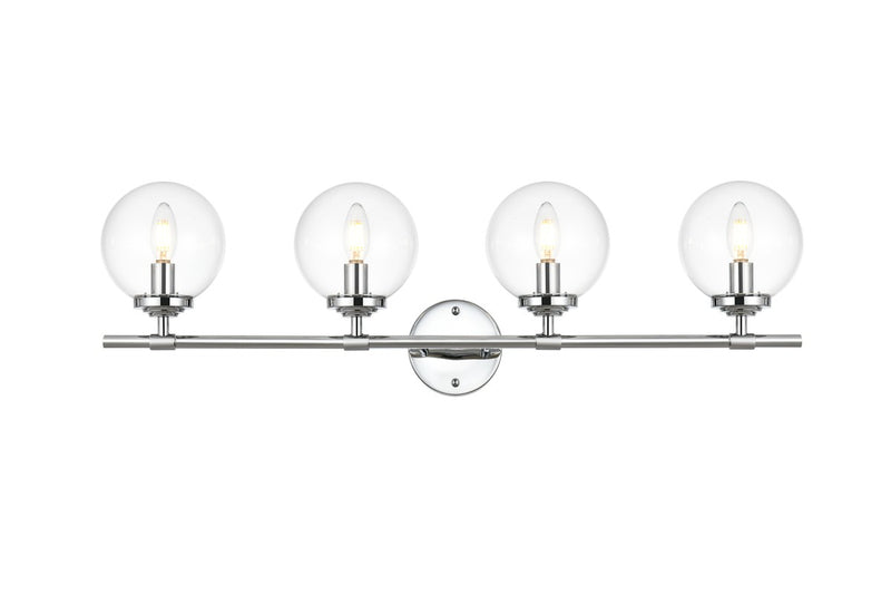 Elegant Lighting - LD7302W33CH - Four Light Bath Sconce - Ingrid - Chrome and Clear