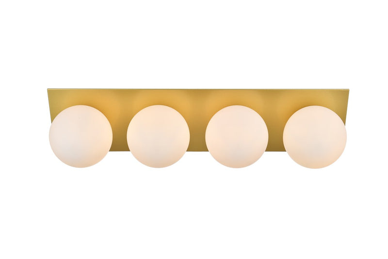 Elegant Lighting - LD7304W29BRA - Four Light Bath Sconce - Jillian - Brass and frosted white