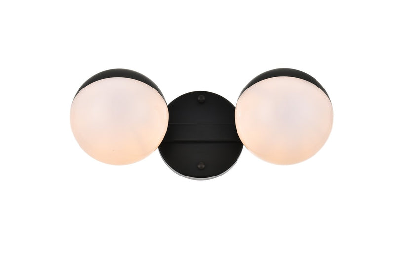 Elegant Lighting - LD7305W13BLK - Two Light Bath Sconce - Majesty - Black and frosted white