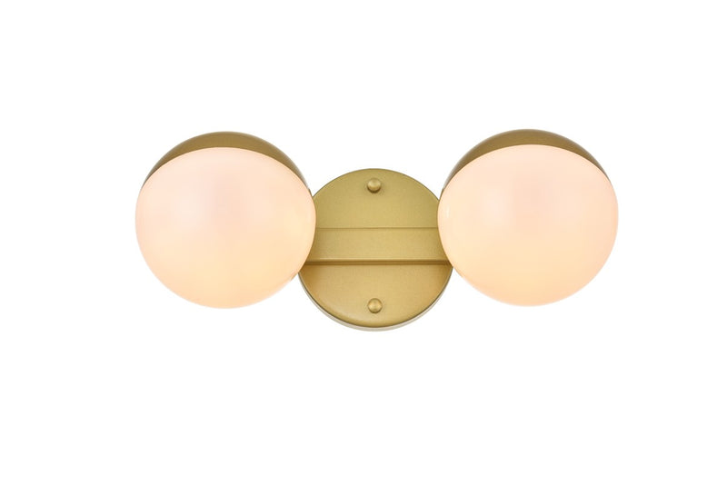 Elegant Lighting - LD7305W13BRA - Two Light Bath Sconce - Majesty - Brass and frosted white