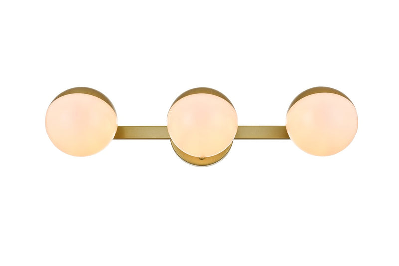 Elegant Lighting - LD7305W21BRA - Three Light Bath Sconce - Majesty - Brass and frosted white