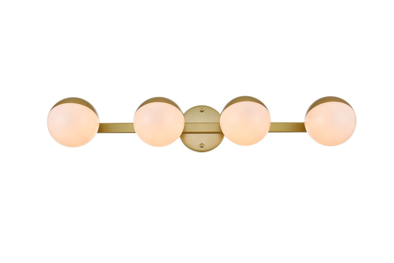 Elegant Lighting - LD7305W29BRA - Four Light Bath Sconce - Majesty - Brass and frosted white