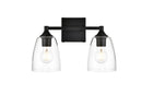 Elegant Lighting - LD7307W15BLK - Two Light Bath Sconce - Gianni - Black