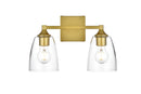 Elegant Lighting - LD7307W15BRA - Two Light Bath Sconce - Gianni - Brass
