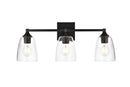 Elegant Lighting - LD7307W24BLK - Three Light Bath Sconce - Gianni - Black