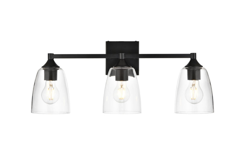 Elegant Lighting - LD7307W24BLK - Three Light Bath Sconce - Gianni - Black