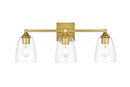 Elegant Lighting - LD7307W24BRA - Three Light Bath Sconce - Gianni - Brass