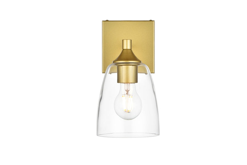 Elegant Lighting - LD7307W5BRA - One Light Bath Sconce - Gianni - Brass and Clear