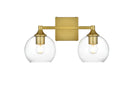 Elegant Lighting - LD7308W16BRA - Two Light Bath Sconce - Foster - Brass