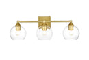 Elegant Lighting - LD7308W25BRA - Three Light Bath Sconce - Foster - Brass