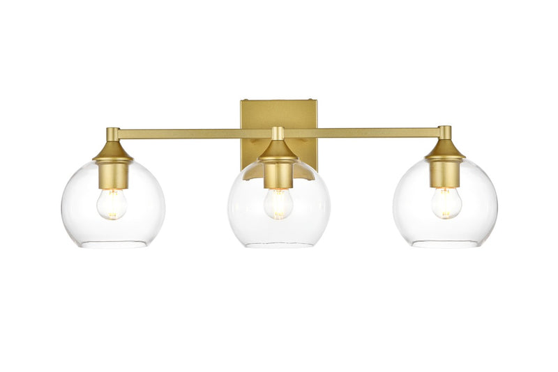 Elegant Lighting - LD7308W25BRA - Three Light Bath Sconce - Foster - Brass and Clear