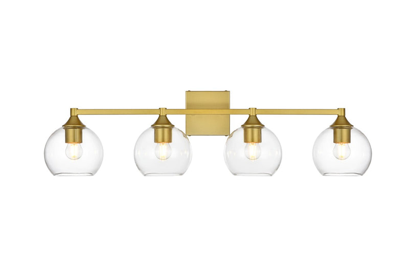 Elegant Lighting - LD7308W33BRA - Four Light Bath Sconce - Foster - Brass and Clear