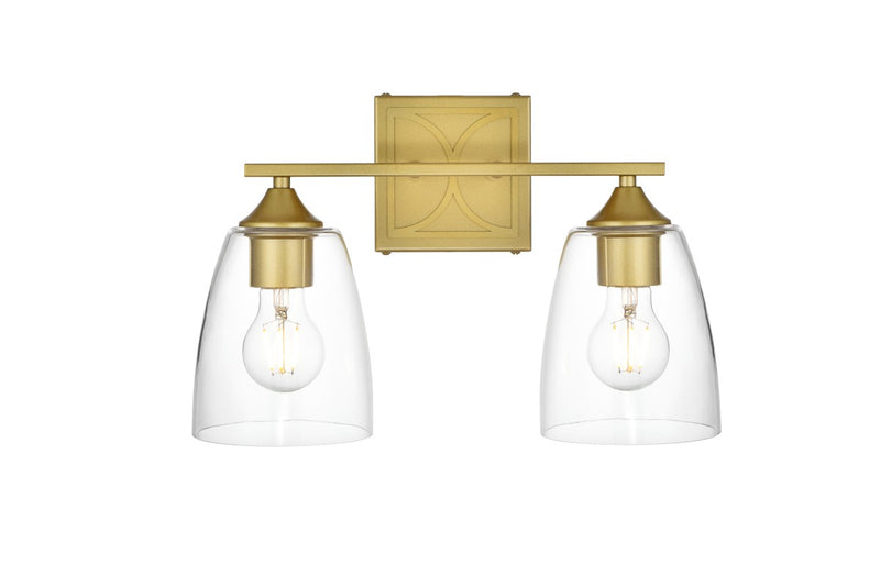 Elegant Lighting - LD7309W15BRA - Two Light Bath Sconce - Harris - Brass
